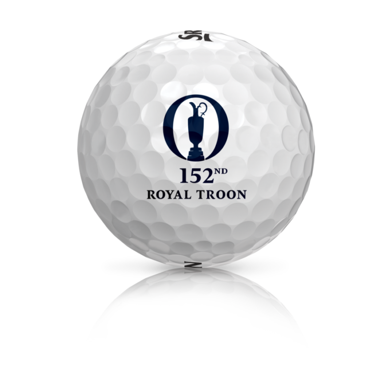 A gal ball marked for the 152nd Open Championship at Royal Troon