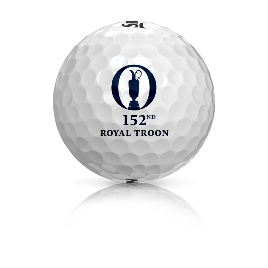 A gal ball marked for the 152nd Open Championship at Royal Troon